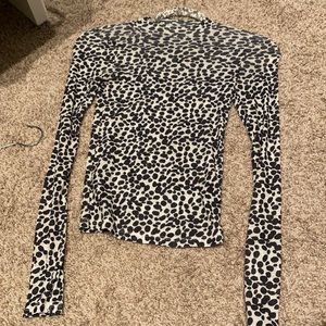 Mesh topshop long sleeve white and black